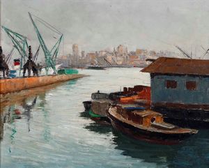 ,Giovanni Battista Semino - Veduta di porto