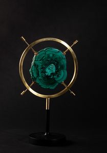 Fetta di Malachite in supporto circolare verticale  - Asta Mirabilia Naturalia - Associazione Nazionale - Case d'Asta italiane