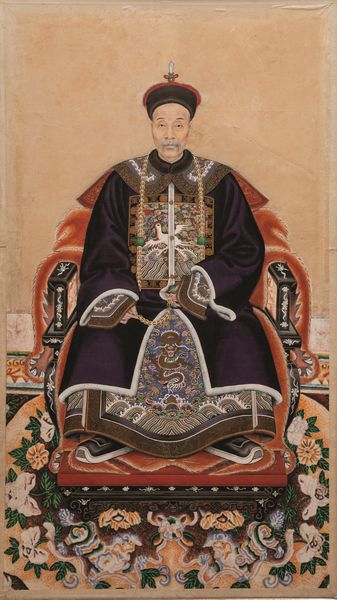 Grande dipinto su carta raffigurante imperatore, Cina, Dinastia Qing, epoca Doaguang (1796-1820)  - Asta Fine Chinese Works of Art - Associazione Nazionale - Case d'Asta italiane