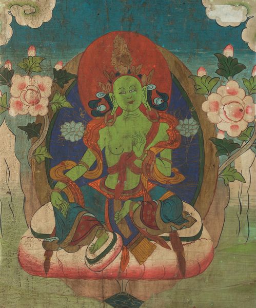 Thangka su seta raffigurante Buddha entro aura, Tibet, XIX secolo  - Asta Fine Chinese Works of Art - Associazione Nazionale - Case d'Asta italiane