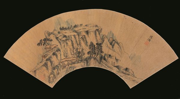 Ventaglio dipinto su carta con paesaggio e iscrizioni, Cina, Dinastia Qing, XIX secolo  - Asta Fine Chinese Works of Art - Associazione Nazionale - Case d'Asta italiane