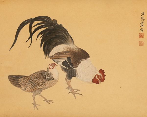 Xilografia raffigurante gallinacei con iscrizione, Giappone, periodo Meiji (1868-1912)  - Asta Fine Chinese Works of Art - Associazione Nazionale - Case d'Asta italiane