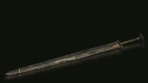 Importante spada in bronzo, Cina, probabilmente Dinastia Shang (1750-1028 a.C.)  - Asta Fine Chinese Works of Art - Associazione Nazionale - Case d'Asta italiane