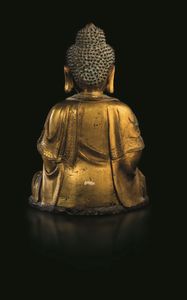 Importante e fine figura di Buddha Sakyamuni in bronzo, Cina, Dinastia Ming, XVI secolo  - Asta Fine Chinese Works of Art - Associazione Nazionale - Case d'Asta italiane