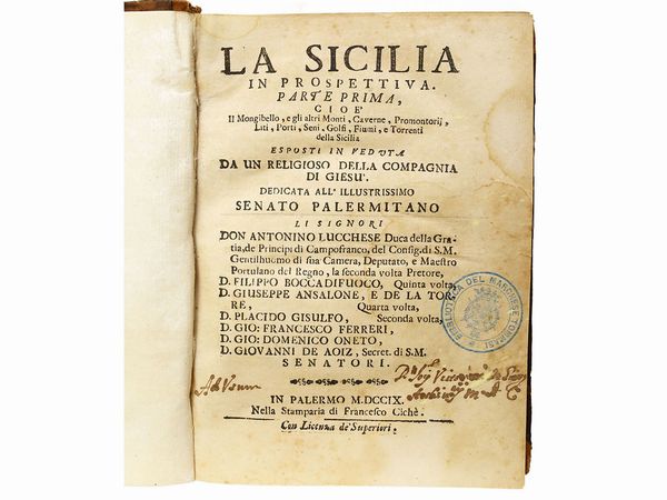 ,Giovanni Andrea Massa : La Sicilia in prospettiva  - Asta La Sicilia nelle Collezioni di Casa d'Agata a Taormina: la Biblioteca - Associazione Nazionale - Case d'Asta italiane