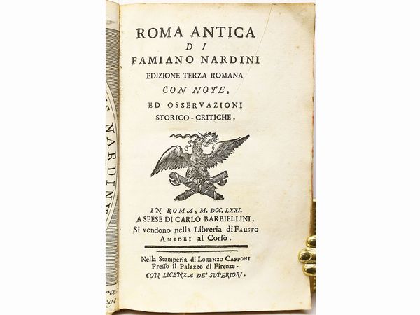 ,Famiano Nardini : Roma antica ...  - Asta La Sicilia nelle Collezioni di Casa d'Agata a Taormina: la Biblioteca - Associazione Nazionale - Case d'Asta italiane