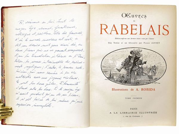 ,François Rabelais : Oeuvres  - Asta La Sicilia nelle Collezioni di Casa d'Agata a Taormina: la Biblioteca - Associazione Nazionale - Case d'Asta italiane