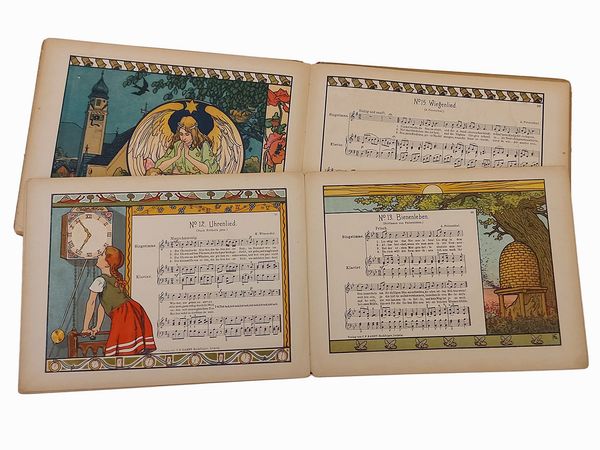 Lotto di quattro libri d'epoca di musica per bambini  - Asta La Sicilia nelle Collezioni di Casa d'Agata a Taormina: la Biblioteca - Associazione Nazionale - Case d'Asta italiane