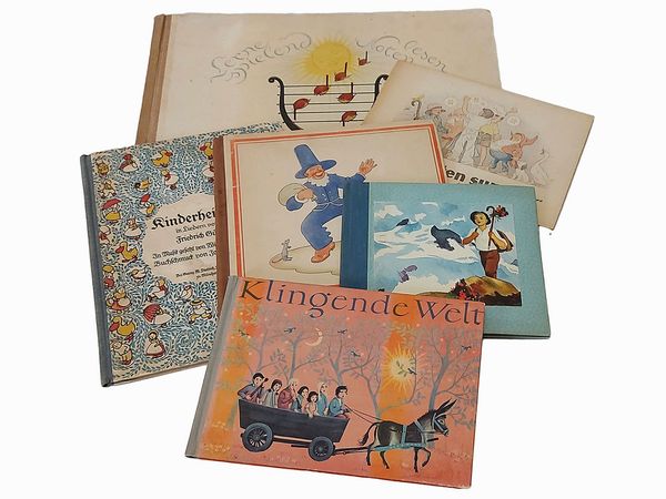 Lotto di sei libri d'epoca di musica per bambini  - Asta La Sicilia nelle Collezioni di Casa d'Agata a Taormina: la Biblioteca - Associazione Nazionale - Case d'Asta italiane