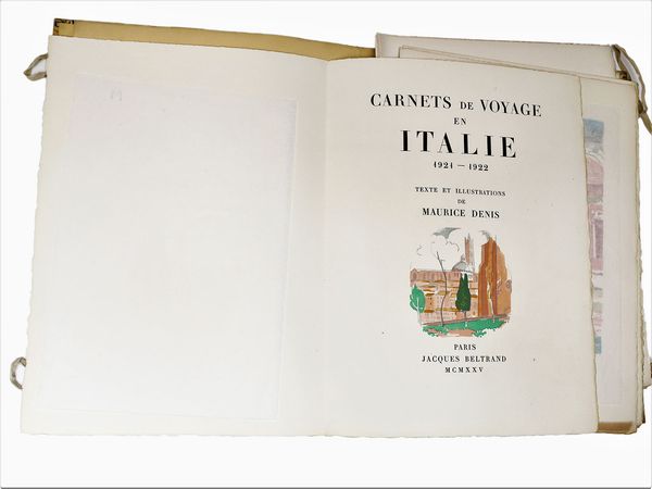 ,Maurice Denis : Carnets de voyage en Italie: 1921-1922  - Asta La Sicilia nelle Collezioni di Casa d'Agata a Taormina: la Biblioteca - Associazione Nazionale - Case d'Asta italiane