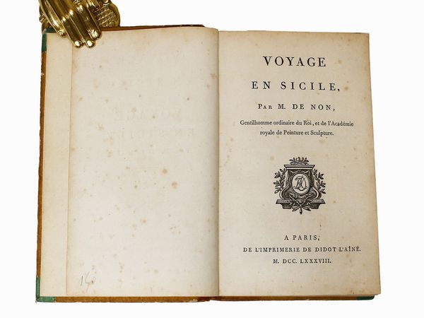 ,Dominique Vivant Denon : Voyage en Sicile ...  - Asta La Sicilia nelle Collezioni di Casa d'Agata a Taormina: la Biblioteca - Associazione Nazionale - Case d'Asta italiane