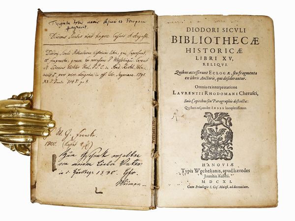 ,Diodorus Siculus : Bibliothecae historicae Libri XV, reliqui ...  - Asta La Sicilia nelle Collezioni di Casa d'Agata a Taormina: la Biblioteca - Associazione Nazionale - Case d'Asta italiane