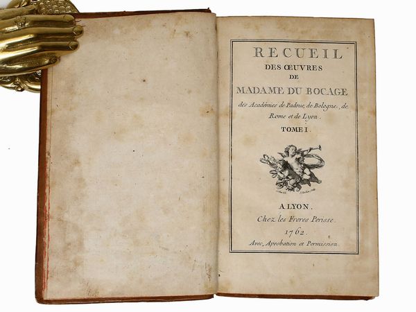 ,Anne-Marie Le Page Du Bocage M.me Fiquet : Recueil des oeuvres  - Asta La Sicilia nelle Collezioni di Casa d'Agata a Taormina: la Biblioteca - Associazione Nazionale - Case d'Asta italiane