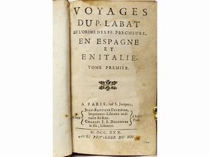 ,Jean Baptiste Labat : Voyages du P. Labat ... en Espagne et en Italie  - Asta La Sicilia nelle Collezioni di Casa d'Agata a Taormina: la Biblioteca - Associazione Nazionale - Case d'Asta italiane