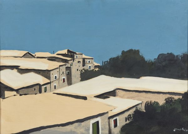 ENOTRIO (1920 - 1989) : Tetti e neve.  - Asta Asta 352 Arte Moderna e Contemporanea - Associazione Nazionale - Case d'Asta italiane