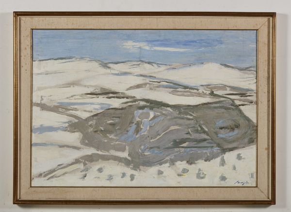 MENZIO FRANCESCO (1899 - 1979) : Paesaggio delle Langhe con neve.  - Asta Asta 352 Arte Moderna e Contemporanea - Associazione Nazionale - Case d'Asta italiane