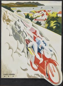 VENNA LUCIO (1897 - 1974) - Motocicletta in movimento.