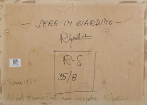 SQUILLANTINI REMO (1920 - 1996) : Sera in giardino.  - Asta Asta 352 Arte Moderna e Contemporanea - Associazione Nazionale - Case d'Asta italiane