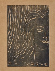 MATISSE HENRI (1869 - 1954) - Jeune femme au visage coup.