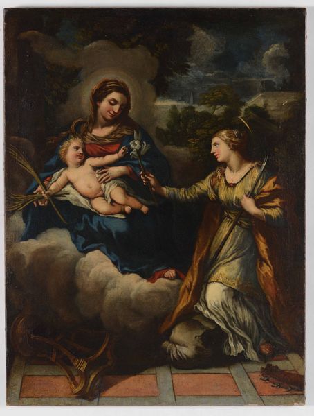 ,Pietro Berrettini : Madonna con Bambino e Santa Caterina  - Asta Dipinti Antichi | Cambi Time - Associazione Nazionale - Case d'Asta italiane