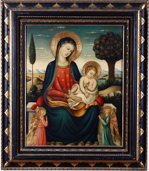 Scuola del XIX secolo Madonna con Bambino e angeli  - Asta Dipinti Antichi | Cambi Time - Associazione Nazionale - Case d'Asta italiane