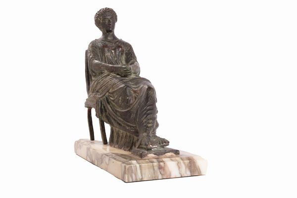 Scultura in bronzo raffigurante Agrippina, Napoli secolo XIX  - Asta Incanti d'Arte - Associazione Nazionale - Case d'Asta italiane