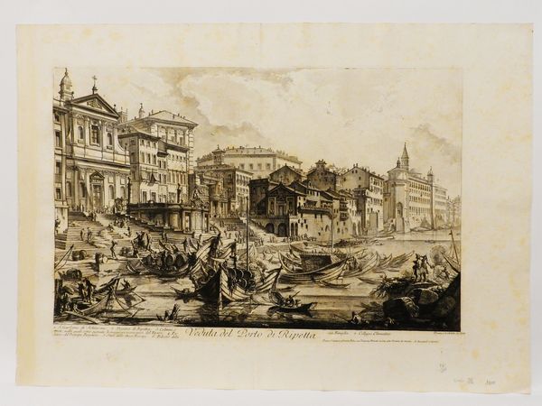 ,Giovanni Battista Piranesi : Veduta del Porto di Ripetta 1753  - Asta La Sicilia nelle Collezioni di Casa d'Agata a Taormina: la Raccolta di Stampe - Associazione Nazionale - Case d'Asta italiane