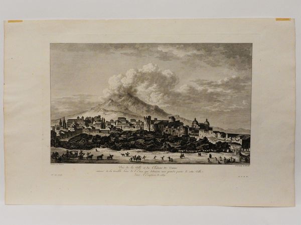 ,Jean Claude Richard de Saint-Non : Vedute delle rovine di Segesta, Agrigento e Taormina - Veduta di Catania dopo l'eruzione del 1669  - Asta La Sicilia nelle Collezioni di Casa d'Agata a Taormina: la Raccolta di Stampe - Associazione Nazionale - Case d'Asta italiane