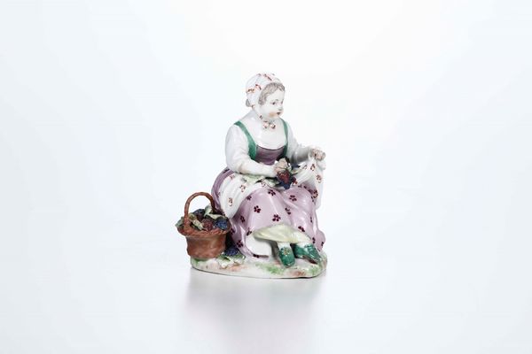 Figurina di bimba Vienna, Manifattura Imperiale, verso il 1760  - Asta Ceramiche | Cambi Time - Associazione Nazionale - Case d'Asta italiane