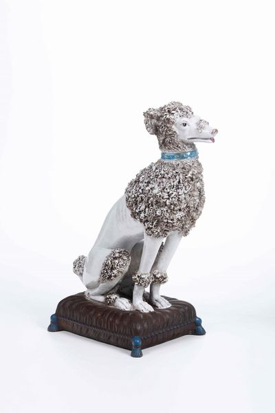 Grande figura di cane barboncino Firenze, Manifattura Zaccagnini, XX secolo  - Asta Ceramiche | Cambi Time - Associazione Nazionale - Case d'Asta italiane