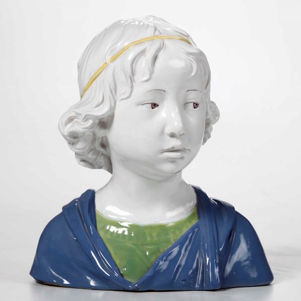 Busto di fanciullo (da Andrea della Robbia) Firenze, Manifattura Cantagalli, 1885-1900 circa  - Asta Ceramiche | Cambi Time - Associazione Nazionale - Case d'Asta italiane