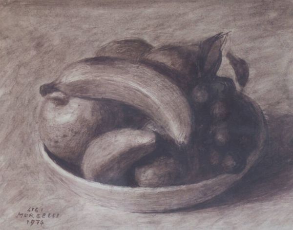 GIGI MORBELLI Orsara Bormida (AL) 1900 - 1980 Torino : Ciotola con frutta 1974  - Asta Asta 199 Dipinti e sculture moderne e contemporanee - Associazione Nazionale - Case d'Asta italiane