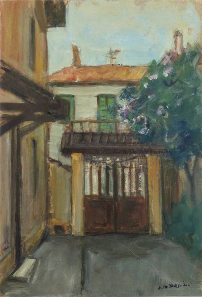 ALFREDO CATARSINI Viareggio (LU) 1899 - 1993 : Ingresso della casa del pittore 1970  - Asta Asta 199 Dipinti e sculture moderne e contemporanee - Associazione Nazionale - Case d'Asta italiane