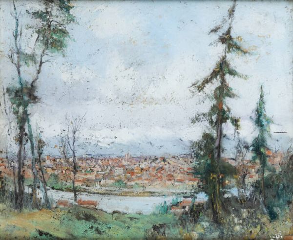 PIER ANTONIO GARIAZZO Torino 1879 - 1964 : Torino vista dalla collina  - Asta Asta 199 Dipinti e sculture moderne e contemporanee - Associazione Nazionale - Case d'Asta italiane