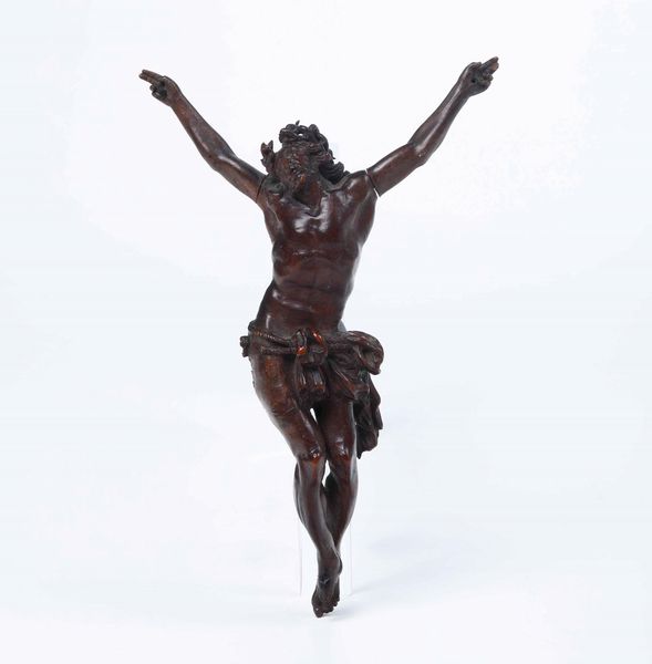 Cristo ligneo, scultore barocco, XVII secolo  - Asta Scultura e Oggetti d'Arte | Cambi Time - Associazione Nazionale - Case d'Asta italiane