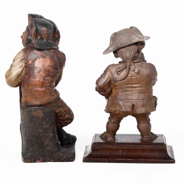 Due caricature grottesche. Terracotta dipinta e patinata. Plasticatore del XVIII-XIX secolo  - Asta Scultura e Oggetti d'Arte | Cambi Time - Associazione Nazionale - Case d'Asta italiane