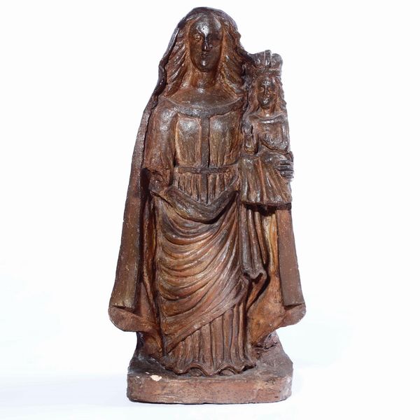 Madonna con Bambino. Terracotta monocroma. Plasticatore del XVIII-XIX secolo  - Asta Scultura e Oggetti d'Arte | Cambi Time - Associazione Nazionale - Case d'Asta italiane