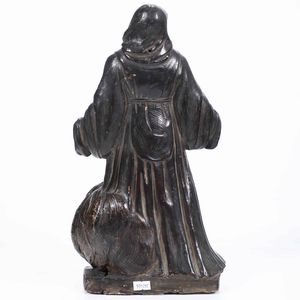 Francescano. Scultura in terracotta patinata. Plasticatore del XVIII secolo  - Asta Scultura e Oggetti d'Arte | Cambi Time - Associazione Nazionale - Case d'Asta italiane