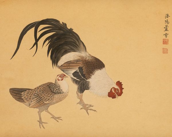 Xilografia raffigurante gallinacei con iscrizione, Giappone, periodo Meiji (1868-1912)  - Asta Chinese Works of Art - Associazione Nazionale - Case d'Asta italiane