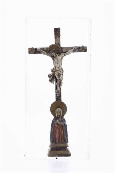 Crocifissione in legno policromo. Scultore dOltralpe (Tirolo ?) del XVIII secolo  - Asta Antiquariato Febbraio | Cambi Time - Associazione Nazionale - Case d'Asta italiane