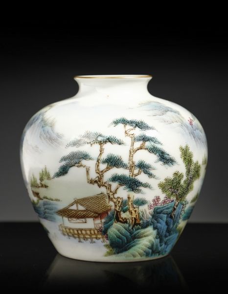 Arte Cinese : Sciacqua pennelli famiglia rosa decorato con paesaggio  Cina, dinastia Qing, periodo Guanxu (1874-1908)  - Asta Asta 355 Arte orientale da un'importante collezione privata italiana e altre committenze - Associazione Nazionale - Case d'Asta italiane