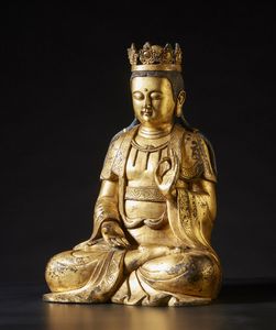 Arte Cinese : Buddha coronato  Cina, dinastia Qing, XVIII (?) secolo  - Asta Asta 355 Arte orientale da un'importante collezione privata italiana e altre committenze - Associazione Nazionale - Case d'Asta italiane