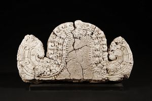 Arte Sud-Est Asiatico - Fregio in stucco o arenaria   Cambogia, Khmer (IX -XV secolo), XII secolo