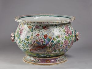 Arte Cinese - Vasca per pesci famiglia rosa Cina o Francia, inizio XIX secolo