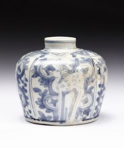 Arte Cinese - Giara da calligrafo in porcellana bianco/blu  Cina, dinastia Ming, periodo Wanli (1572-1620)
