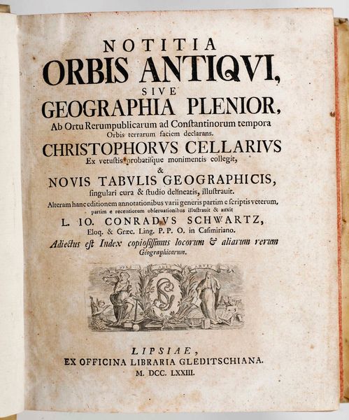 ,Christoph Cellarius : Cellarius Christoph Notitia orbis antiqui sive geographia plenior...Lipsiae, Ex officina libraria Gleditschiana, 1773. Due volumi.  - Asta Libri Antichi, Stampe, Incisioni e Carte Geografiche | Cambi Time - Associazione Nazionale - Case d'Asta italiane