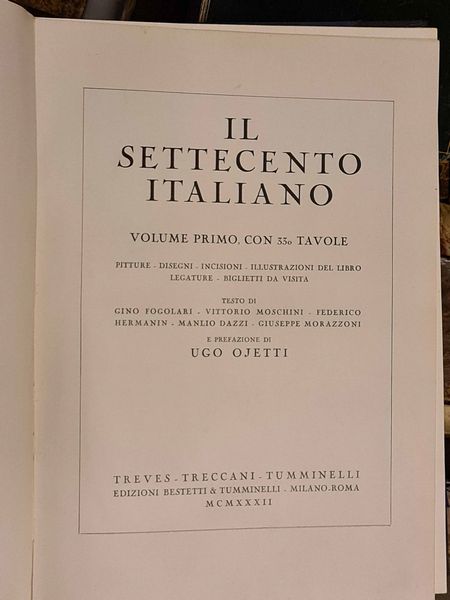 ,Scelte di libri d'arte,storia,letteratura : Scelte di libri d'arte,storia,letteratura Il settecento italiano (2 volumi), 1932<BR>+ Osservatore fiorentino (8 volumi)<BR>+ Madonne fiorentine <BR>+ Giacomo Casanova, Memorie complete (3 volumi)  - Asta Libri Antichi, Stampe, Incisioni e Carte Geografiche | Cambi Time - Associazione Nazionale - Case d'Asta italiane