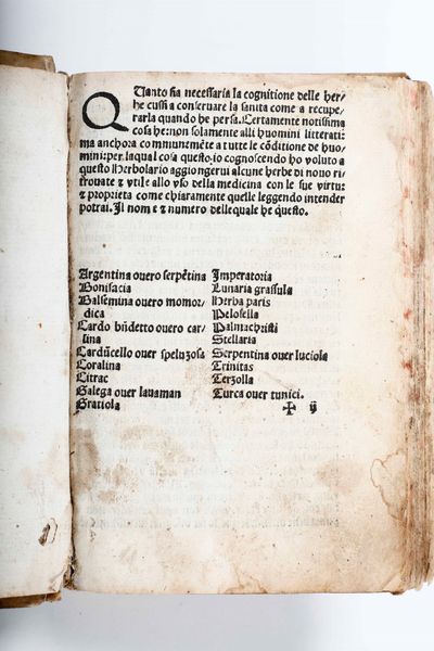 ,Arnaldo da Villanova : Arnaldo da Villanova Erbario volgare... (1498?) (Venezia)  - Asta Libri Antichi, Stampe, Incisioni e Carte Geografiche | Cambi Time - Associazione Nazionale - Case d'Asta italiane