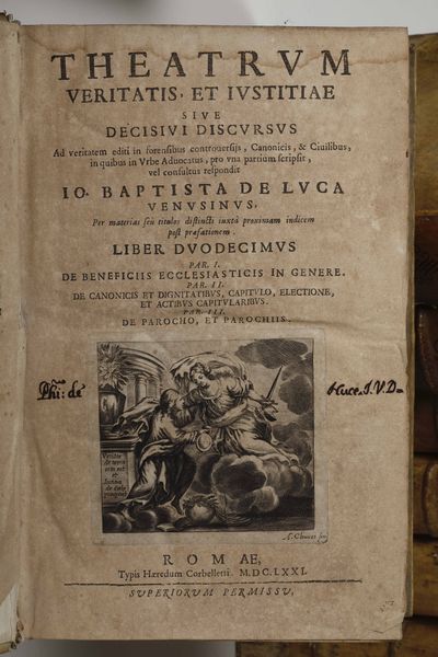 ,De Luca Jo Baptista : De Luca, Jo Baptista Opera...Romae, Corbelletti, 1673.  - Asta Libri Antichi, Stampe, Incisioni e Carte Geografiche | Cambi Time - Associazione Nazionale - Case d'Asta italiane