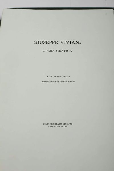 ,Giuseppe Viviani : Opera grafica. Cittaella, Bino Rebbellato editore, 1960.  - Asta Libri Antichi, Stampe, Incisioni e Carte Geografiche | Cambi Time - Associazione Nazionale - Case d'Asta italiane